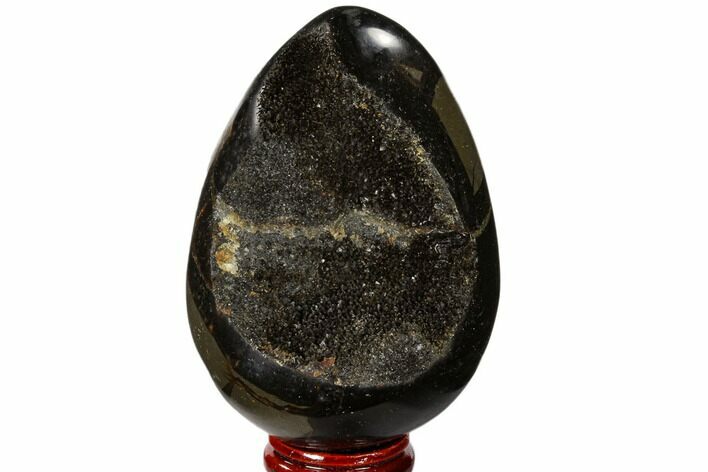 Septarian Dragon Egg Geode - Black Crystals #118745